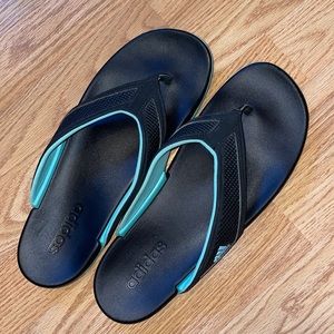 ADIDAS Women’s Sandals Flip Flops Teal Black size 9